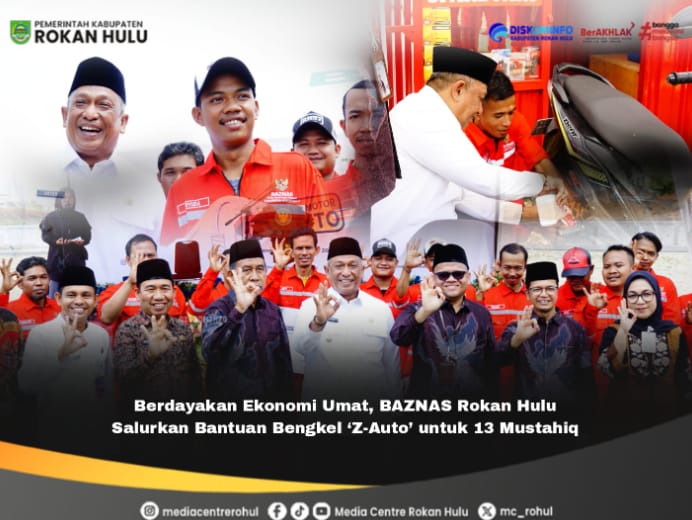 Bupati Anton Serahkan Bantuan Bengkel Produktif Z-Auto untuk Warga Rohul