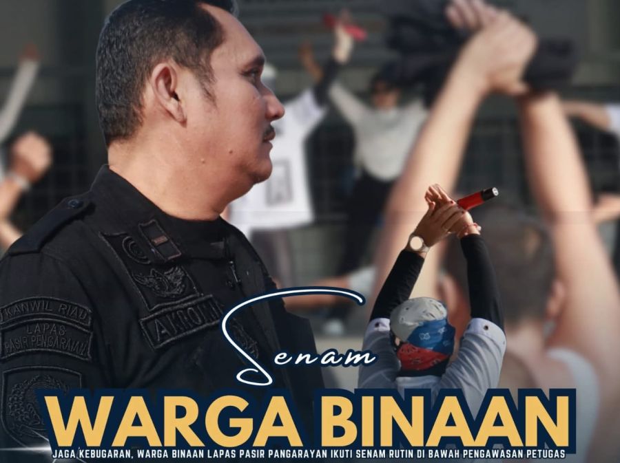 Jaga Kebugaran, Warga Binaan Lapas Pasir Pangarayan Ikuti Senam Rutin di Bawah Pengawasan Petugas