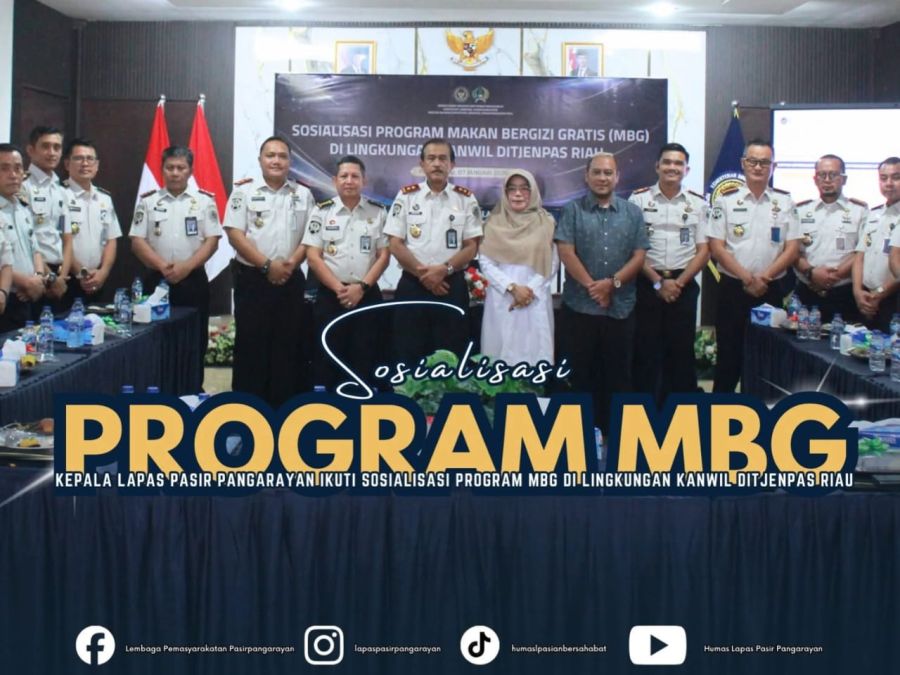 Kepala Lapas Pasir Pangarayan Ikuti Sosialisasi Program MBG di Lingkungan Kanwil Ditjenpas Riau