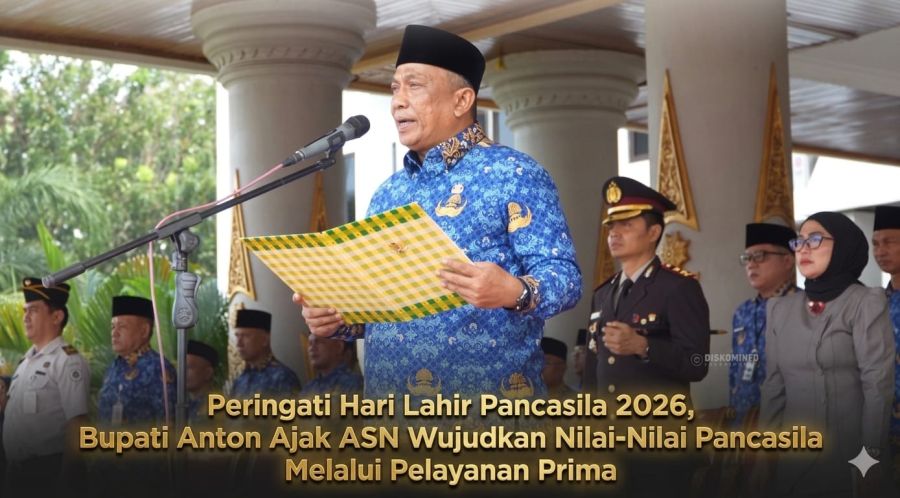 Peringatan Harlah Pancasila 2026, Bupati Anton Ajak ASN Wujudkan Nilai-Nilai Pancasila Melalui Prima