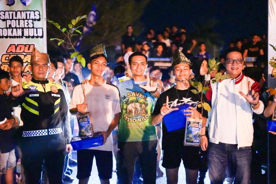 Polres Rokan Hulu Gelar Lomba Balap Lari Malam Hari, Salurkan Energi Anak Muda ke Arah Positif