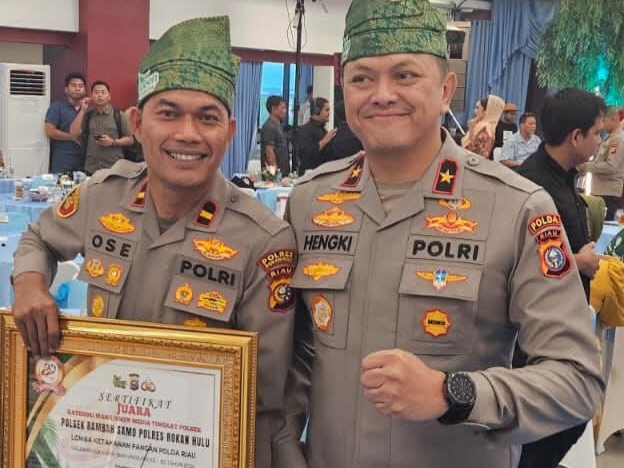 Polsek Rambah Samo Raih Juara Manajemen Media Ketahanan Pangan Tingkat Polda Riau