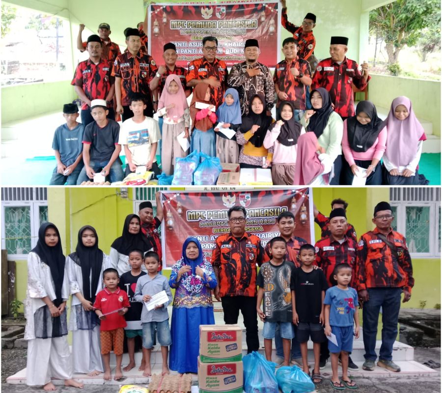 Tebar Kebaikan di Bulan Suci, MPC Pemuda Pancasila Rohul Santuni Anak Yatim