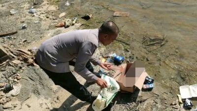 polsek-ujung-batu-evakuasi-penemuan-mayat-bayi-perempuan-di-pinggir-sungai-rokan